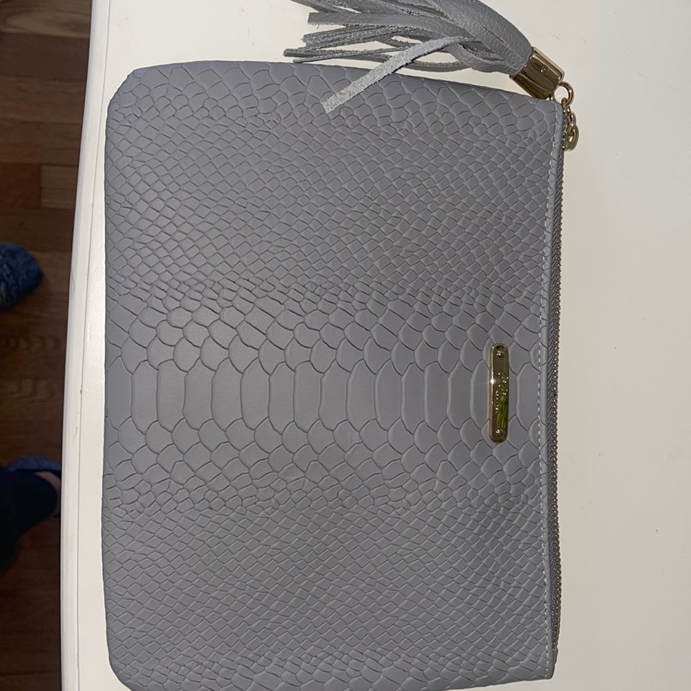 Gigi New York Grey Oversized Clutch